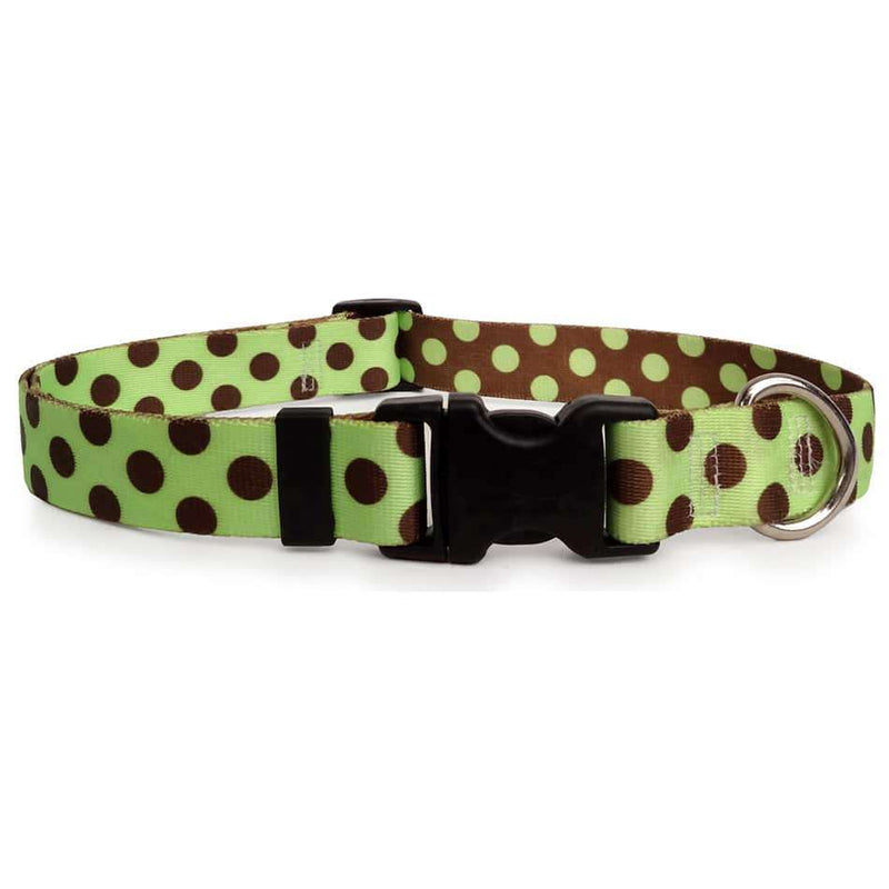 Lime with Brown Polka Dots Dog Collar