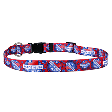 Made in USA (red,white,blue) Adjustable Dog Collar