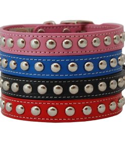 Silver Blunt Studded Leather Dog Collar
