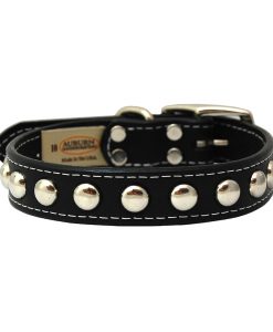 Silver Blunt Studded Leather Dog Collar