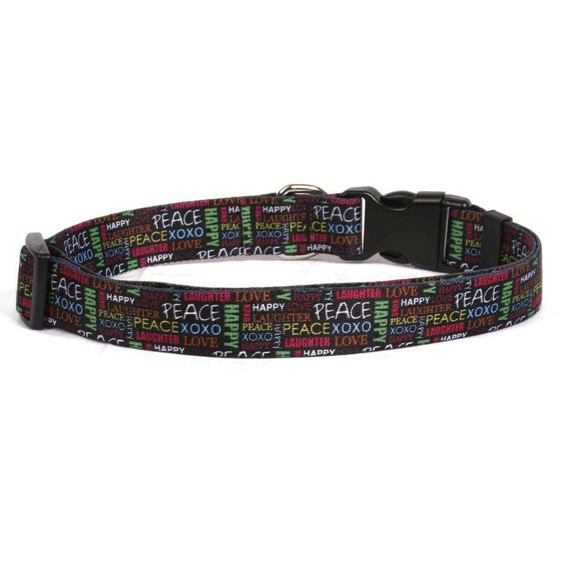 Peace, Love &  Laughter Dog Collar