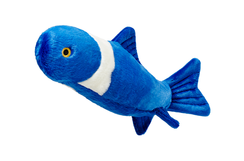 Blue plush dog toy sales
