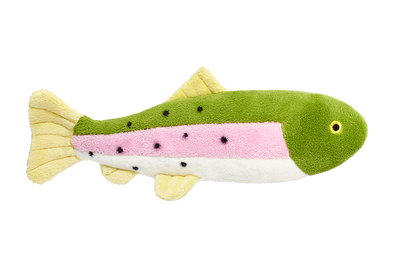 Fluff & Tuff Burt the Lake Trout- durable plush toy for dogs