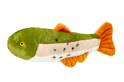 Fluff & Tuff Ruby Rainbow Trout- durable plush toy for dogs