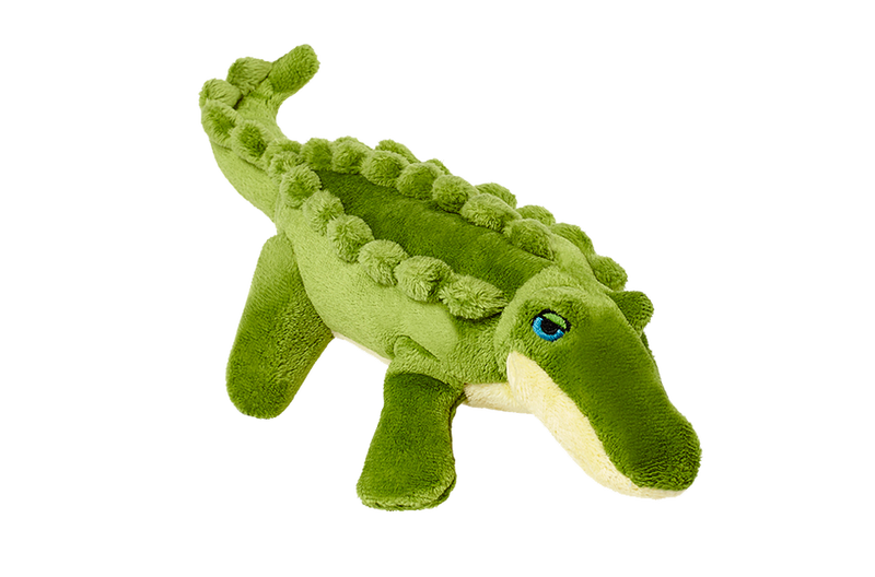 Fluff & Tuff Savannah Gator Baby- durable plush toy for dogs