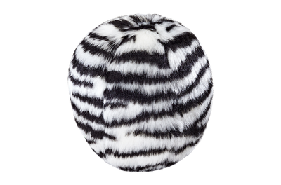 Fluff & Tuff Zebra Ball Squeakerless Toy- durable plush toy for dogs