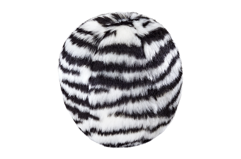 Fluff & Tuff Zebra Ball Squeakerless Toy- durable plush toy for dogs