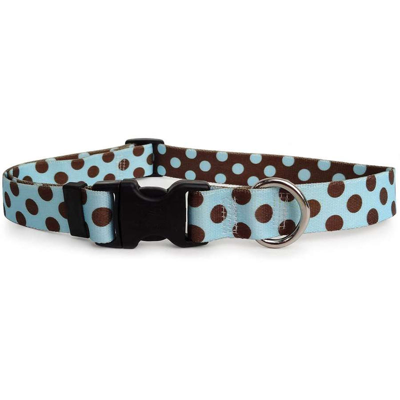 Blue with Brown Polka Dots Dog Collar