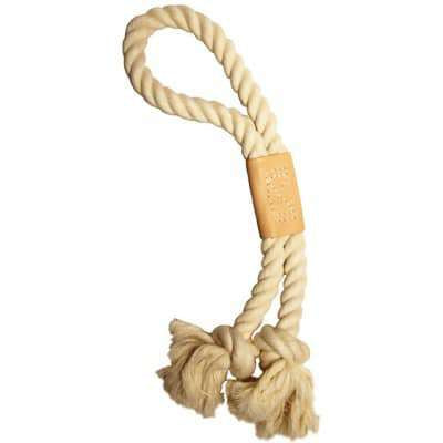 All-Natural USA Made Cotton Knot and Leather Tug Toy