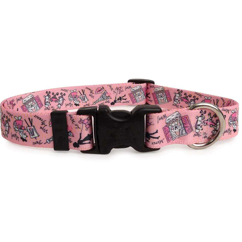 Parisian Pup Pink (YD) Adjustable Dog Collar - MADE IN USA