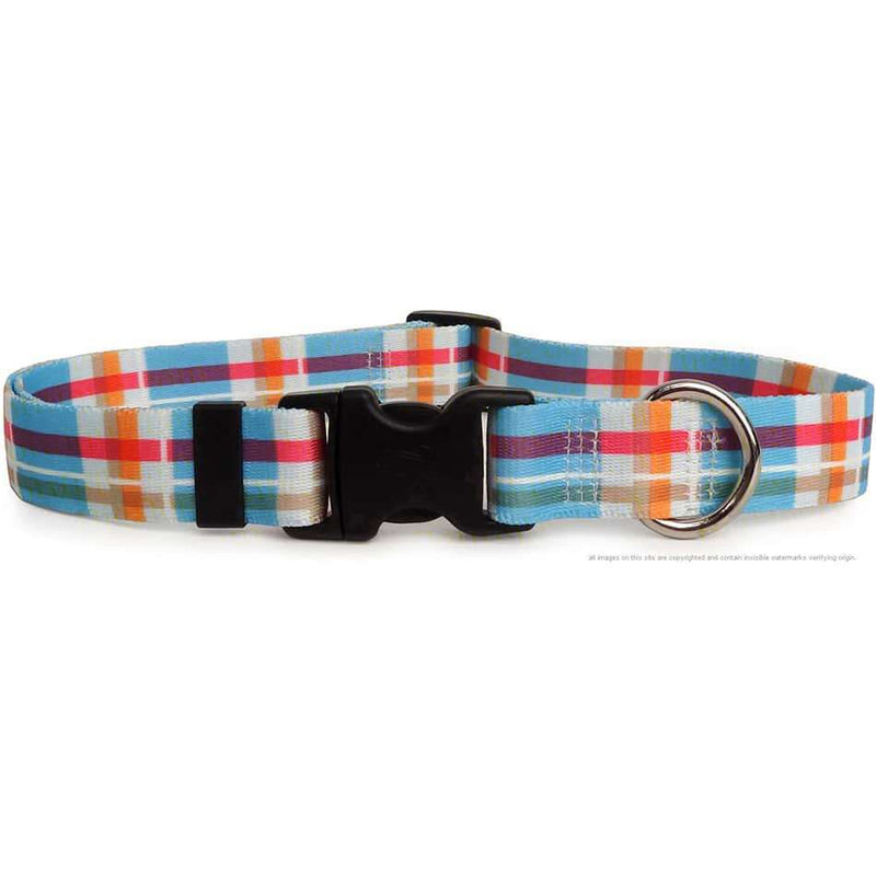 Blue Madras Plaid Dog Collar (adjustable or martingale)
