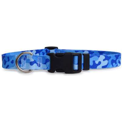 Camo Printed Dog Collar- Blue
