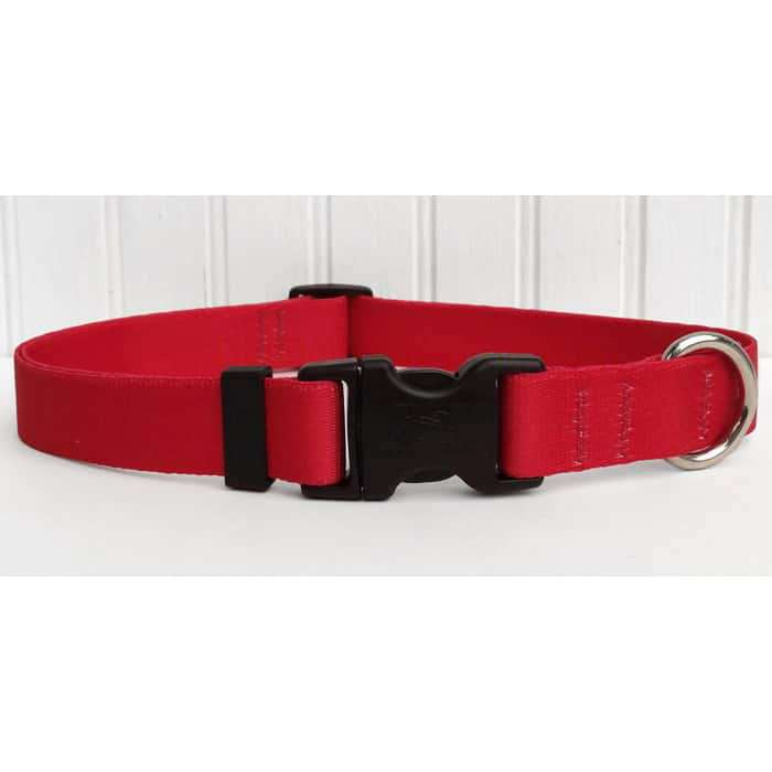 Solid Red USA Made Dog Collar- adjustable or martingale