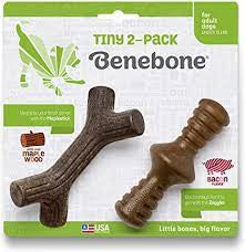 Benebone Tiny 2-Pack Maplestick & Zaggler Chews for Dogs - MADE IN USA