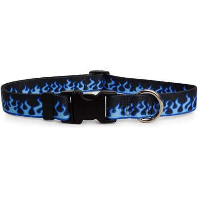 Blue Flames Dog Collar (adjustable or martingale)