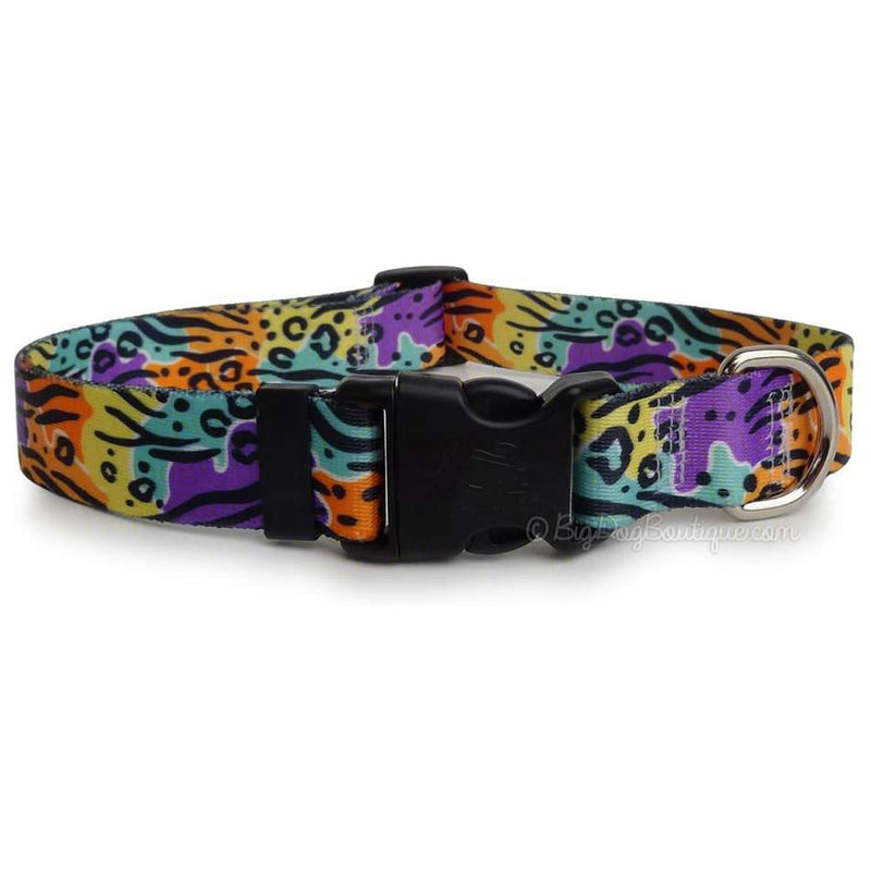 Safari Print Dog Collar- adjustable USA made