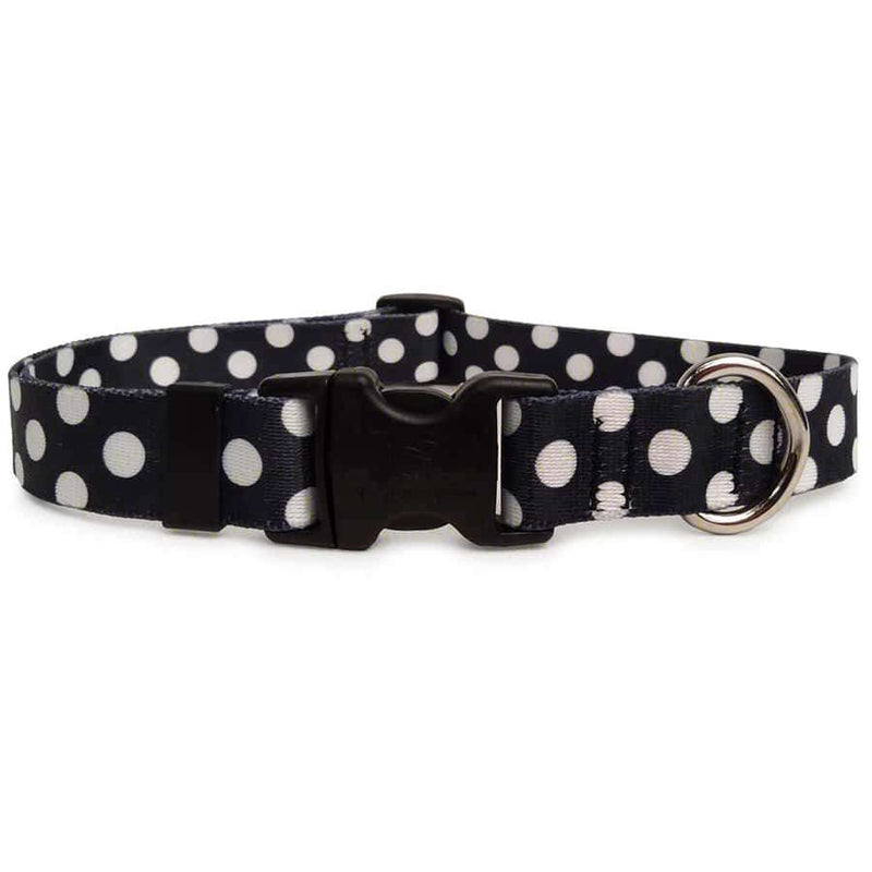 Classic Black and White Polka Dot Dog Collar