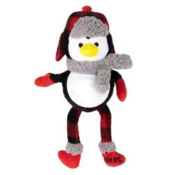 Worthy Dog Buffalo Plaid Penguin Durable Dog Toy