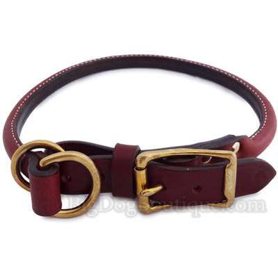 Rolled Leather Combination / Choke Dog Collar- USA Made