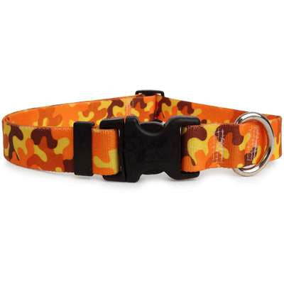 Orange Camo Adjustable or Martingale Dog Collar