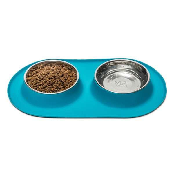 Silicone Dog Bowl Feeder Set-  stainless bowls
