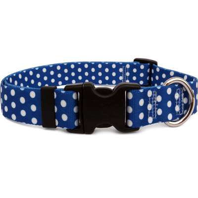 Preppy Navy Polka Dot Dog Collar