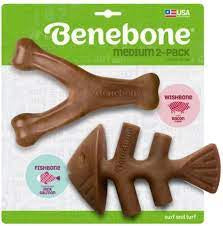 Benebone Surf & Turf 2 -pk (Medium) Chew Bones for Dogs