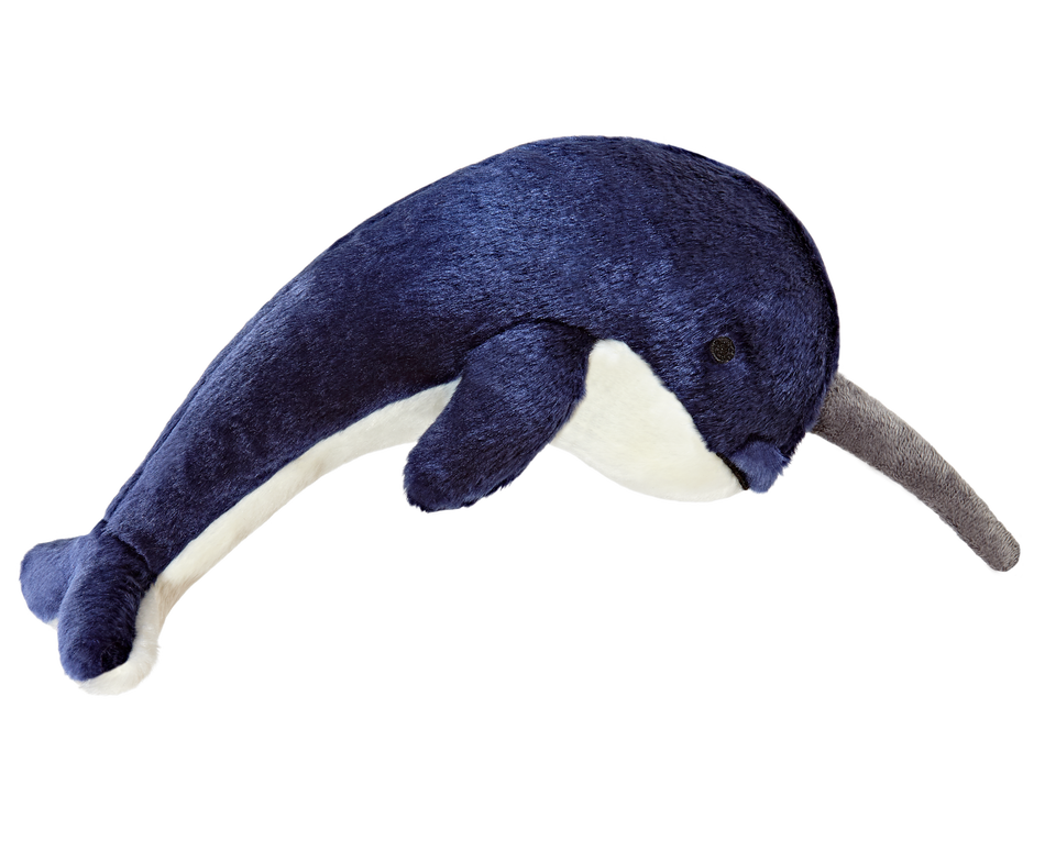 Fluff Tuff Bleu Narwhal Whale Plush Toy for Dogs BigDog Boutique