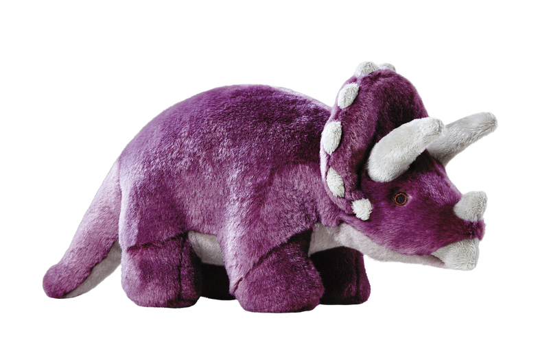 Fluff & Tuff Charlie Triceratops- durable plush toy for dogs