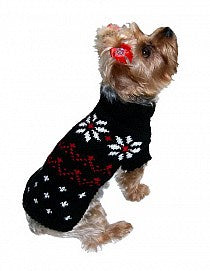 Dallas Dogs Black Fair Isle Snowflake Sweater for Dogs