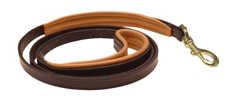 Leather USA Dog Leash with padded handle- choice of black or brown