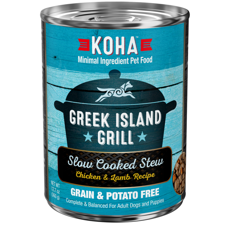 KOHA Greek Island Grill Slow Cooked Stew Chicken and Lamb wet Food for Dogs