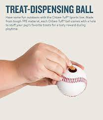 Planet Dog Baseball- Orbee Tuff Treat Dispensing Toy for Dogs