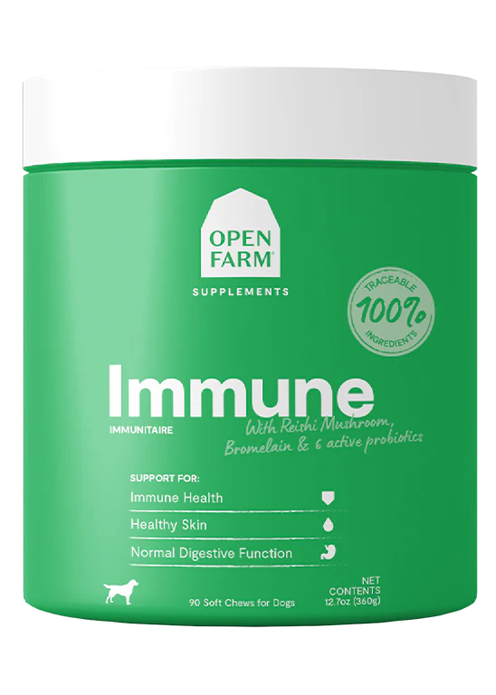 Open Farm Immune Supplement for dogs- soft chews with Reishi Mushrooms