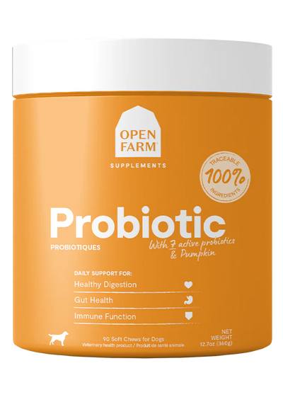Open Farm Probiotic Supplement 90 count Chews for Dogs