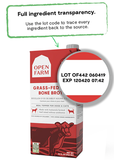 Open Farm Grass-Fed Beef Bone Broth for Cats & Dogs