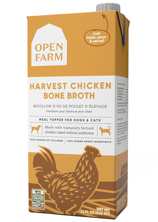 Open Farm Harvest Chicken Bone Broth for Cats & Dogs