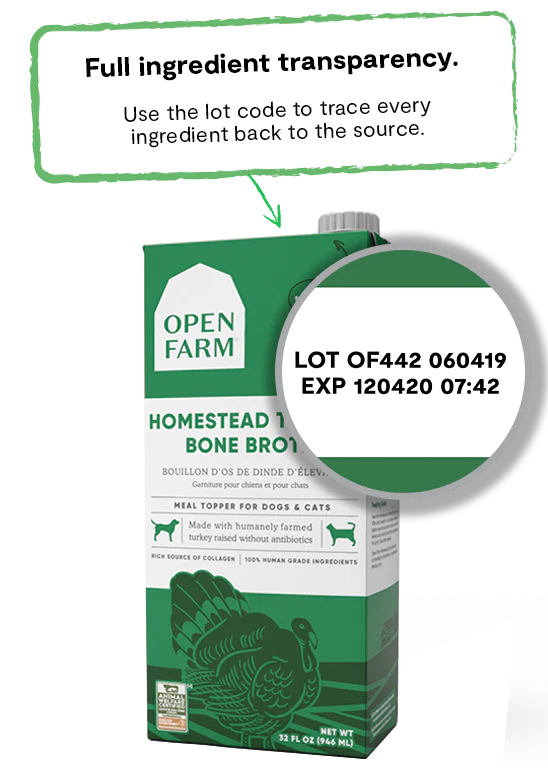 Open Farm Homestead Turkey Bone Broth for Cats & Dogs