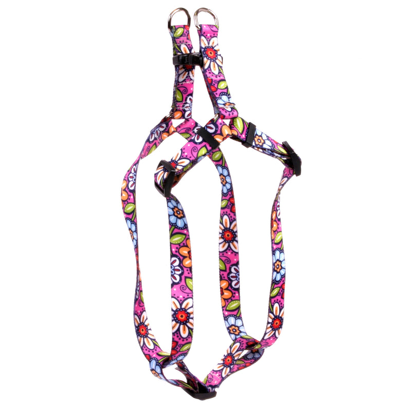 Pink Garden Flowers Step-In Dog Harness
