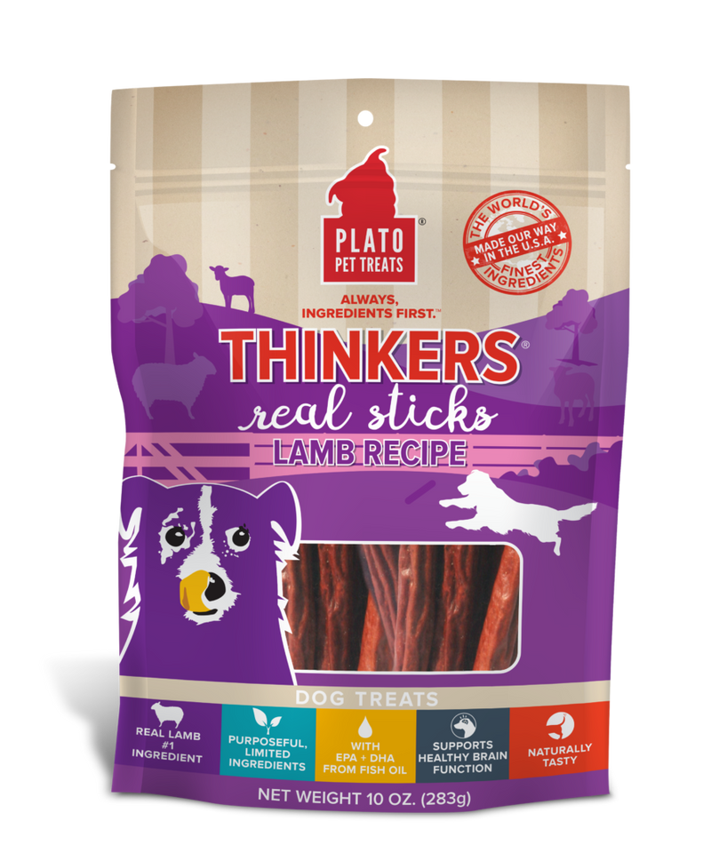Plato Thinkers Lamb Sticks 18 oz. Dog treats