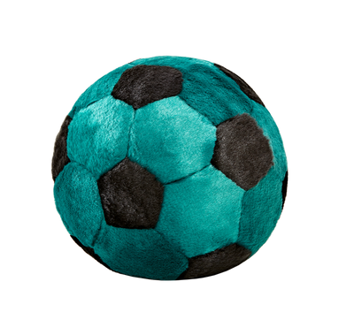 Fluff & Tuff Teal Soccer Ball- durable plush toy for dogs
