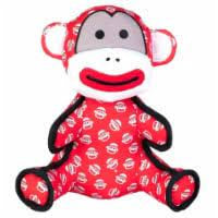 Worthy Dog Red Sock Monkey Durable Dog Toy