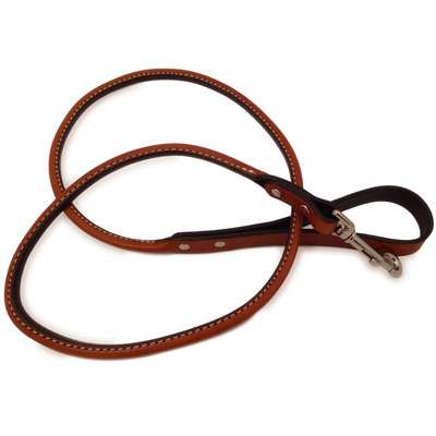 American Made Luxury Rolled Leather Dog Leash- Auburn Leathercrafters -8 color choices
