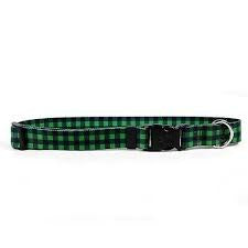 Green Buffalo Plaid Adjustable or Martingale Dog Collar