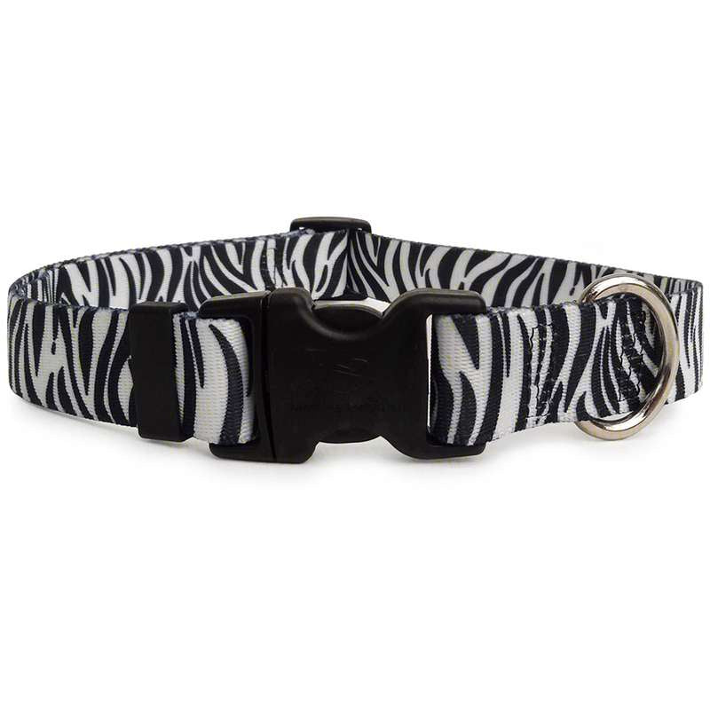 Black and White Zebra Dog Collar (adjustable or martingale)