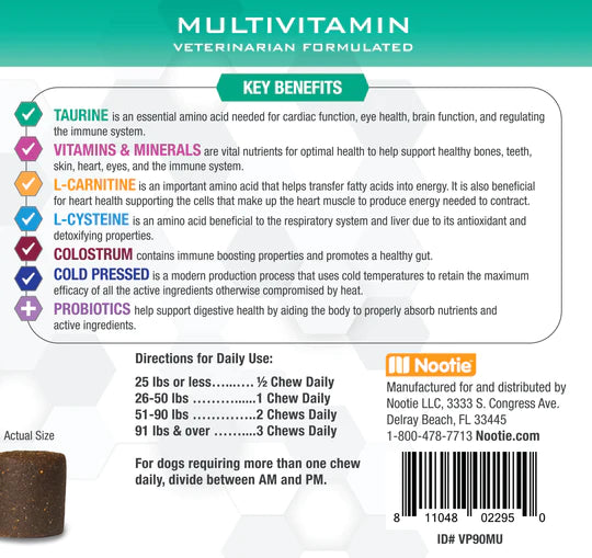 Progility Multivitamin Soft Chews for Dogs with Taurine